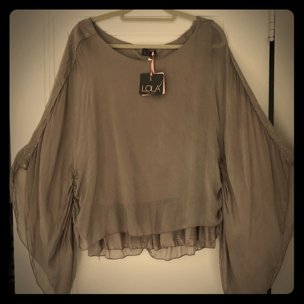 Italian Silk Dolman Sleeve Top